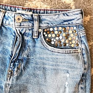 Edgely 90s taper jeans rivet detailing distressed soft jeans size 4 New